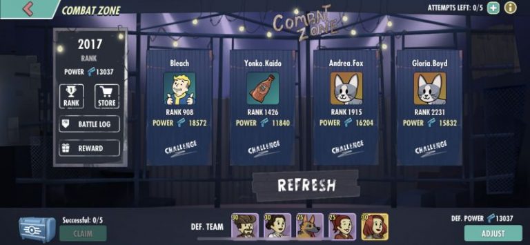 fallout shelter combat stats
