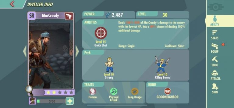 best stats for quest fallout shelter