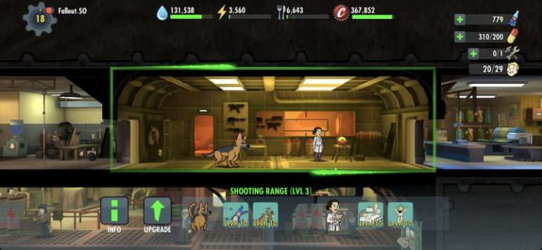fallout shelter can dwellers level up in a depot