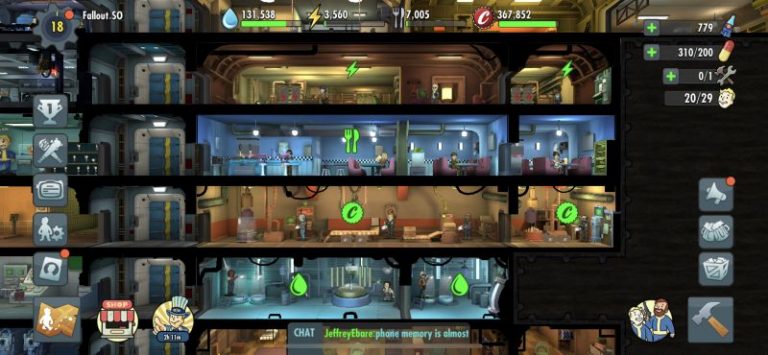 fallout shelter room size efficiency