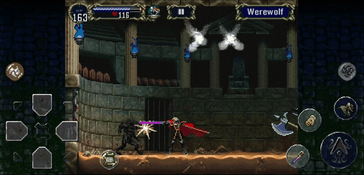 castlevania symphony of the night wolf mino attack 1